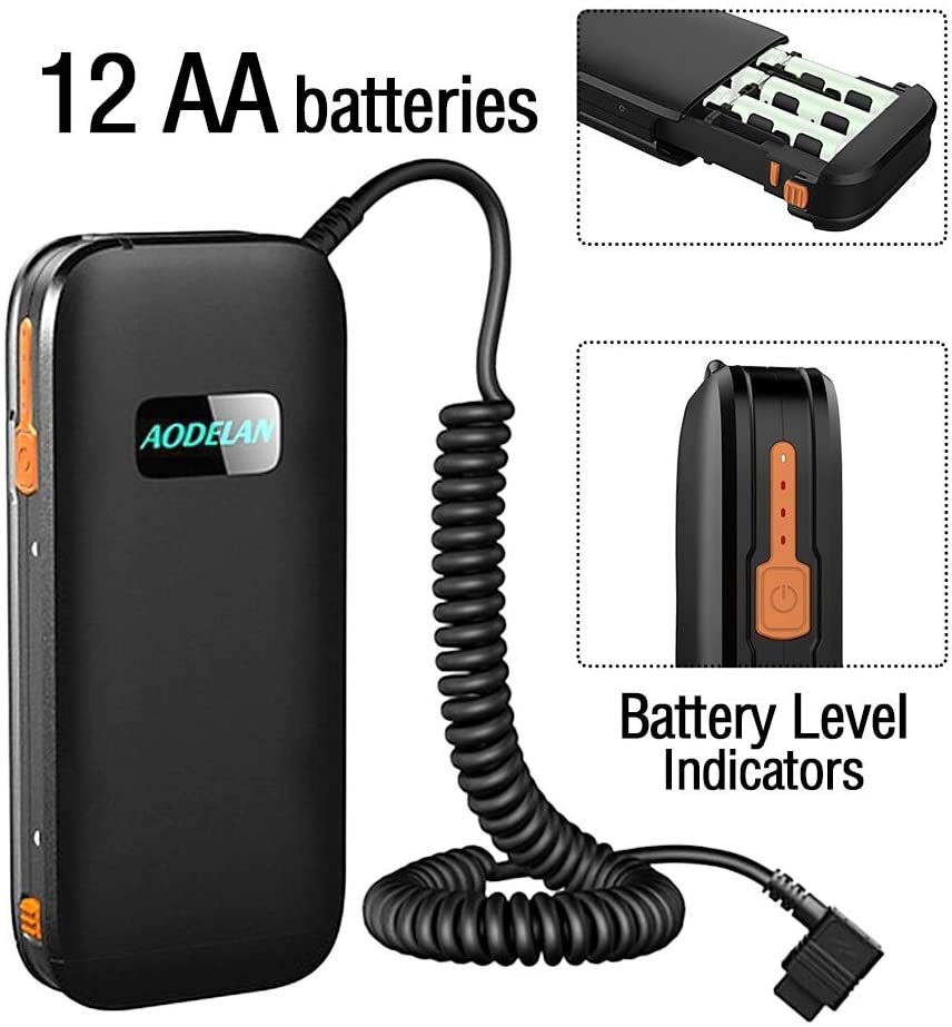 AODELAN الخارجية فلاش بطارية ح - مراجعة Speedlite Flash External وسعره