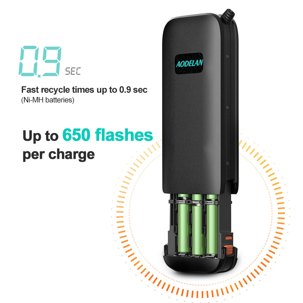 AODELAN الخارجية فلاش بطارية ح - مراجعة Speedlite Flash External وسعره